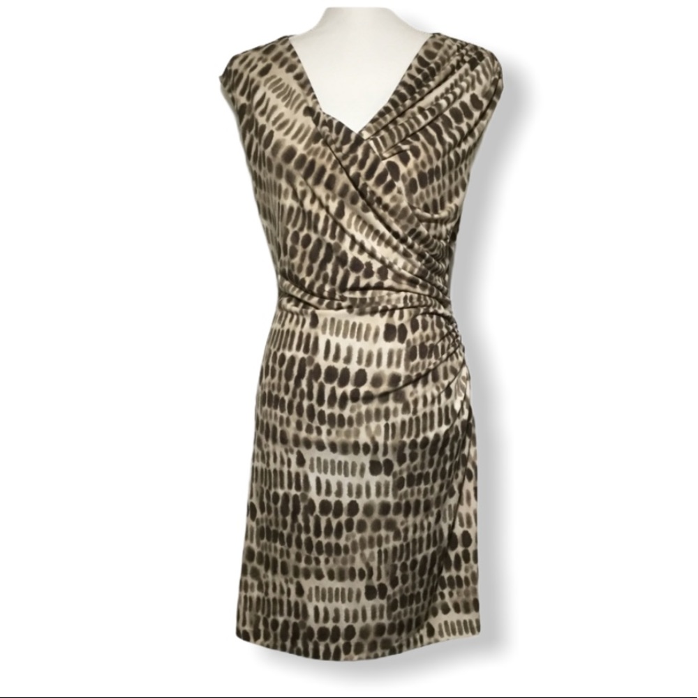 Animal print abstract polkadots brown-tan dress size medium